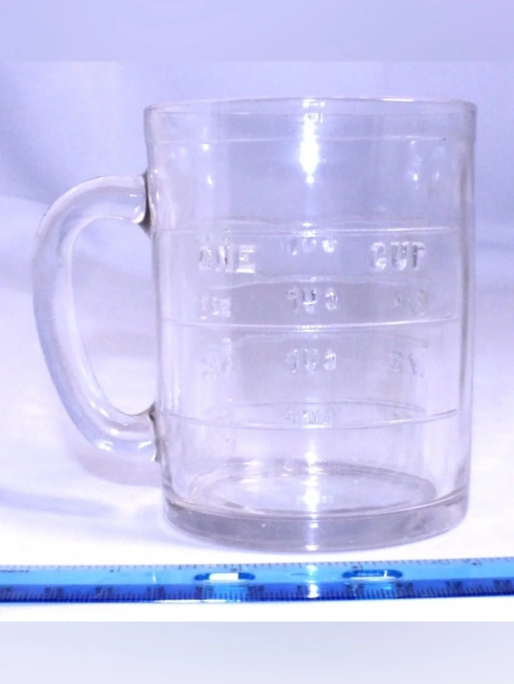 Antique Anchor Hocking Glass Measuring Mug with Handle - Transparent ONE CUP